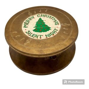 VTG R. Koppel Merry Christmas Silent Night Musical Rotating Tabletop Stand